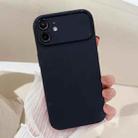 For iPhone 12 Large Window Frosted TPU Phone Case(Black) - 1