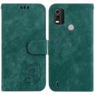 For Nokia C21 Plus Little Tiger Embossed Leather Phone Case(Green) - 1