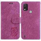 For Nokia C21 Plus Little Tiger Embossed Leather Phone Case(Rose Red) - 1