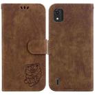 For Nokia C2 2nd Edition Little Tiger Embossed Leather Phone Case(Brown) - 1