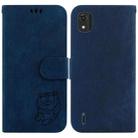 For Nokia C2 2nd Edition Little Tiger Embossed Leather Phone Case(Dark Blue) - 1