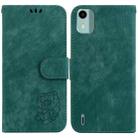 For Nokia C12 Little Tiger Embossed Leather Phone Case(Green) - 1