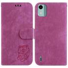 For Nokia C12 Little Tiger Embossed Leather Phone Case(Rose Red) - 1