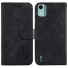 For Nokia C12 Little Tiger Embossed Leather Phone Case(Black) - 1