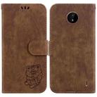 For Nokia C20 / C10 Little Tiger Embossed Leather Phone Case(Brown) - 1