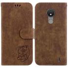 For Nokia C21 Little Tiger Embossed Leather Phone Case(Brown) - 1