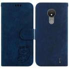 For Nokia C21 Little Tiger Embossed Leather Phone Case(Dark Blue) - 1