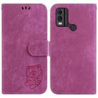 For Nokia C22 Little Tiger Embossed Leather Phone Case(Rose Red) - 1