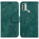 For Nokia C31 Little Tiger Embossed Leather Phone Case(Green) - 1