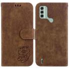 For Nokia C31 Little Tiger Embossed Leather Phone Case(Brown) - 1