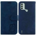 For Nokia C31 Little Tiger Embossed Leather Phone Case(Dark Blue) - 1