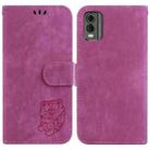 For Nokia C32 Little Tiger Embossed Leather Phone Case(Rose Red) - 1