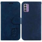 For Nokia G42 Little Tiger Embossed Leather Phone Case(Dark Blue) - 1