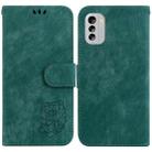For Nokia G60 Little Tiger Embossed Leather Phone Case(Green) - 1
