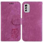 For Nokia G60 Little Tiger Embossed Leather Phone Case(Rose Red) - 1