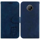 For Nokia G300 Little Tiger Embossed Leather Phone Case(Dark Blue) - 1