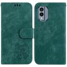 For Nokia X30 Little Tiger Embossed Leather Phone Case(Green) - 1