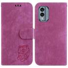 For Nokia X30 Little Tiger Embossed Leather Phone Case(Rose Red) - 1