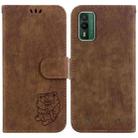 For Nokia XR21 Little Tiger Embossed Leather Phone Case(Brown) - 1