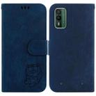 For Nokia XR21 Little Tiger Embossed Leather Phone Case(Dark Blue) - 1