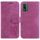 For Nokia XR21 Little Tiger Embossed Leather Phone Case(Rose Red) - 1