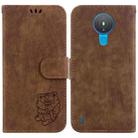 For Nokia 1.4 Little Tiger Embossed Leather Phone Case(Brown) - 1