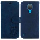 For Nokia 1.4 Little Tiger Embossed Leather Phone Case(Dark Blue) - 1
