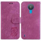 For Nokia 1.4 Little Tiger Embossed Leather Phone Case(Rose Red) - 1
