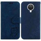 For Nokia G10 / G20 Little Tiger Embossed Leather Phone Case(Dark Blue) - 1