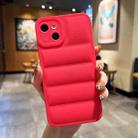 For iPhone 14 Eiderdown Airbag Frosted TPU Phone Case(Red) - 1