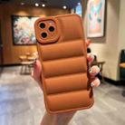 For iPhone 14 Pro Eiderdown Airbag Frosted TPU Phone Case(Brown) - 1