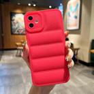 For iPhone 12 Eiderdown Airbag Frosted TPU Phone Case(Red) - 1