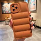 For iPhone 15 Pro Eiderdown Airbag Frosted TPU Phone Case(Brown) - 1