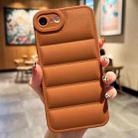 For iPhone SE 2022 / SE 2020 Eiderdown Airbag Frosted TPU Phone Case(Brown) - 1