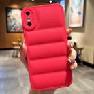 For iPhone XS / X Eiderdown Airbag Frosted TPU Phone Case(Red) - 1