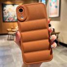 For iPhone XR Eiderdown Airbag Frosted TPU Phone Case(Brown) - 1