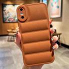 For iPhone XS Max Eiderdown Airbag Frosted TPU Phone Case(Brown) - 1