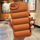 For iPhone 8 Plus / 7 Plus Eiderdown Airbag Frosted TPU Phone Case(Brown) - 1