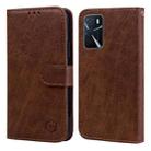 For OPPO A16 / A16S / A54S / A55 5G Skin Feeling Oil Leather Texture PU + TPU Phone Case(Brown) - 1