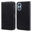 For OPPO A17 Skin Feeling Oil Leather Texture PU + TPU Phone Case(Black) - 1