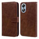 For OPPO A17 Skin Feeling Oil Leather Texture PU + TPU Phone Case(Brown) - 1