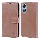 For OPPO A17 Skin Feeling Oil Leather Texture PU + TPU Phone Case(Champagne) - 1