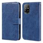 For OPPO A94 5G / A95 5G Skin Feeling Oil Leather Texture PU + TPU Phone Case(Dark Blue) - 1