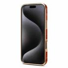 For iPhone 17 Pro Denior Crocodile Texture Genuine Leather Electroplating Phone Case(Mocha Brown) - 3