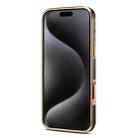 For iPhone 17 Pro Max Denior Crocodile Texture Genuine Leather Electroplating Phone Case(Black) - 3