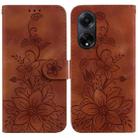For OPPO A98 5G / F23 5G India Lily Embossed Leather Phone Case(Brown) - 1