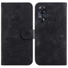 For OPPO Reno8 T 4G Lily Embossed Leather Phone Case(Black) - 1