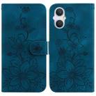 For OPPO A96 5G / Reno7 Z 5G Lily Embossed Leather Phone Case(Dark Blue) - 1