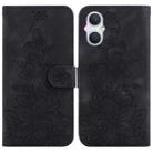 For OPPO A96 5G / Reno7 Z 5G Lily Embossed Leather Phone Case(Black) - 1