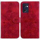 For OPPO Reno7 5G Global / Find X5 Lite Lily Embossed Leather Phone Case(Red) - 1